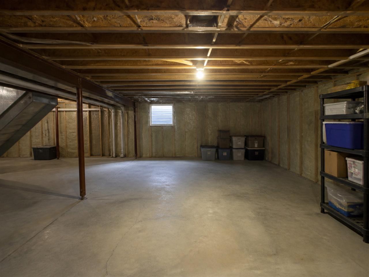 Unfinished basement before renovation
